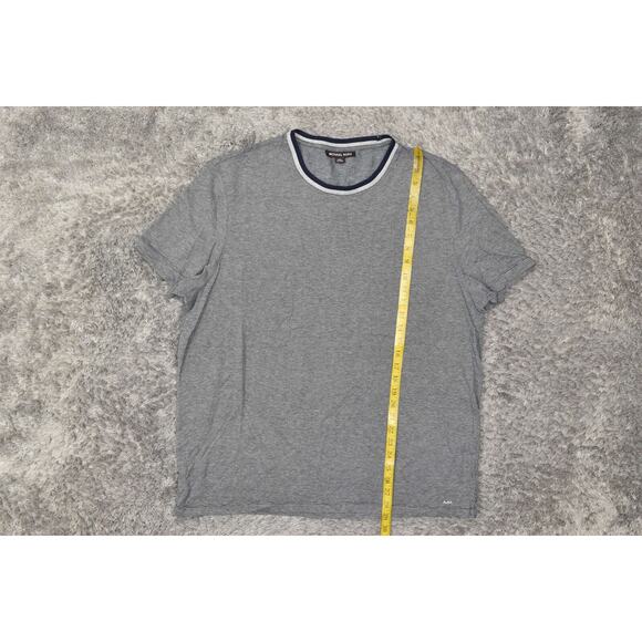 Michael Kors Blue Geometric Crew Neck Cotton T-Shirt Men 2XL Short Sleeve - Picture 2 of 7